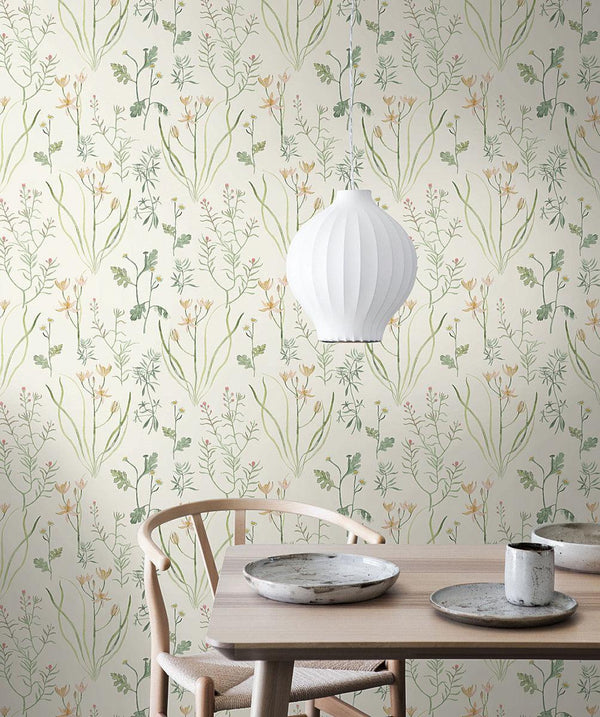 Wallpaper Alpine Botanical Wallpaper // White 