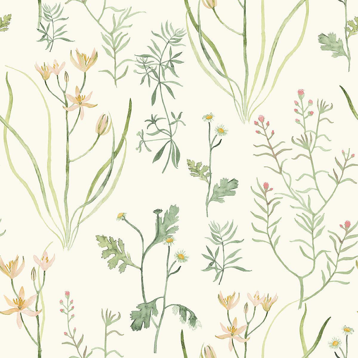 Hygge Home Decor: Removable Alpine Botanical Wallpaper in White