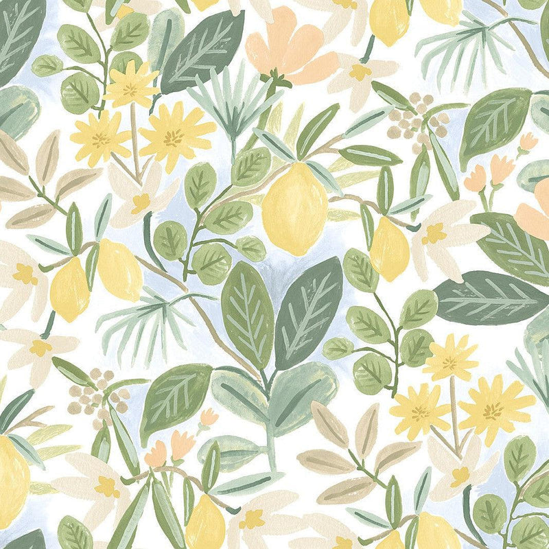 Wallpaper Amalfi Peel & Stick Wallpaper Sample // Pink & Green 8 x 10 