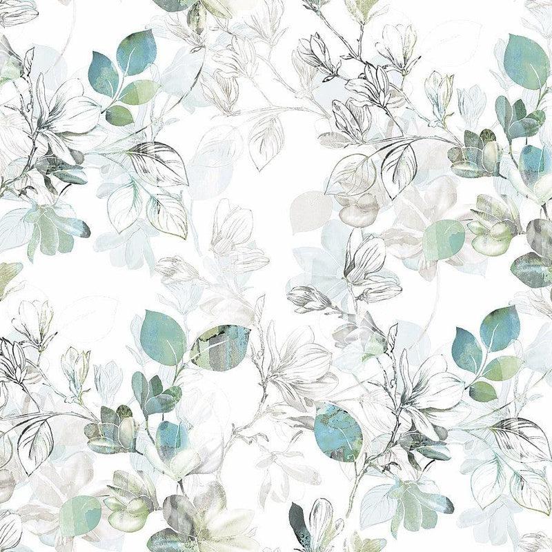 Wallpaper Arbor Vine Wallpaper Sample // Blue & Green 8 x 10 
