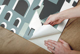 Wallpaper Arch Architectural Peel & Stick Wallpaper // Blue Grey 