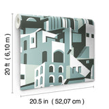 Wallpaper Arch Architectural Peel & Stick Wallpaper // Blue Grey 
