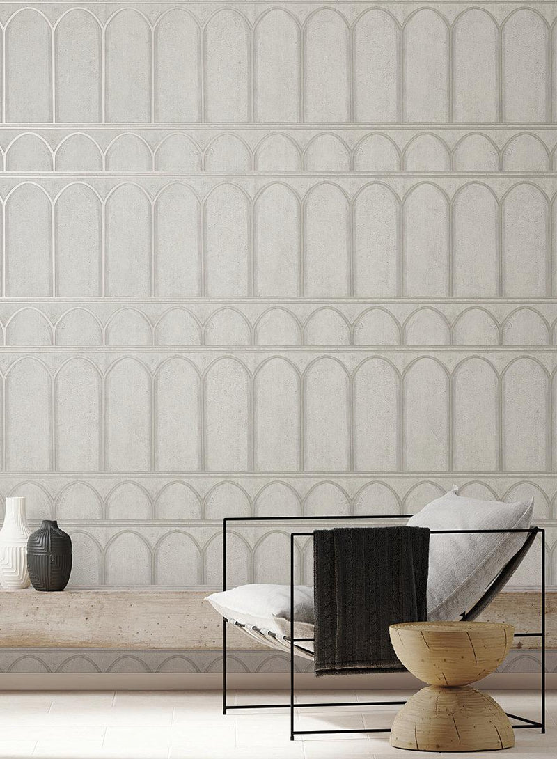 Wallpaper Arches Wallpaper // Grey & Pearl 