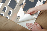 Wallpaper Architectural over Architectural Peel & Stick Wallpaper // Beige & Grey 