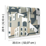 Wallpaper Architectural over Architectural Peel & Stick Wallpaper // Beige & Grey 