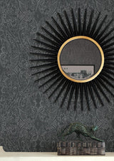 Wallpaper Ascot Damask Wallpaper // Black 