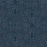 Wallpaper Ascot Damask Wallpaper // Dark Blue 