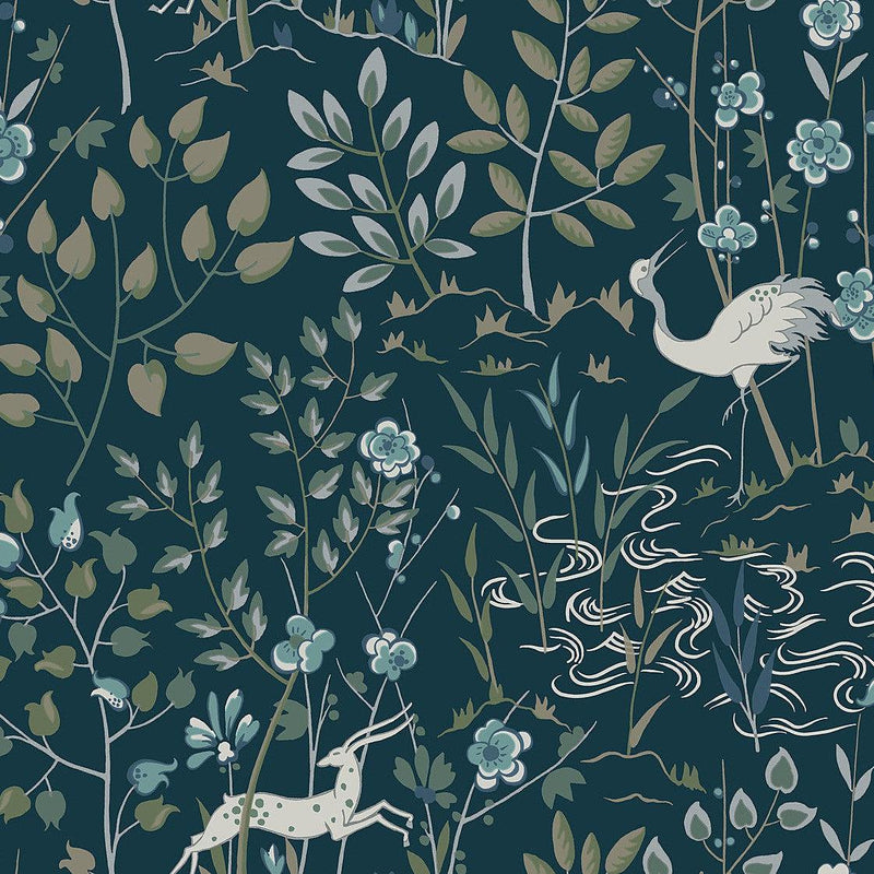Wallpaper Aspen Wallpaper Sample // Dark Blue 8 x 10 