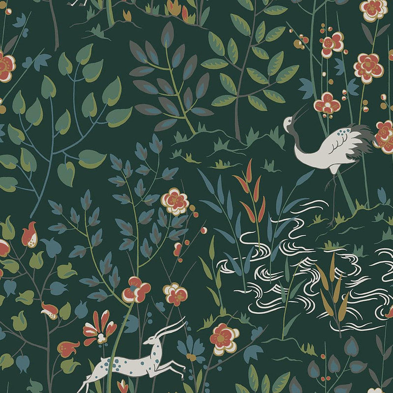 Wallpaper Aspen Wallpaper Sample // Dark Green 8 x 10 