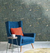 Wallpaper Aspen Wallpaper // Teal & Brown 