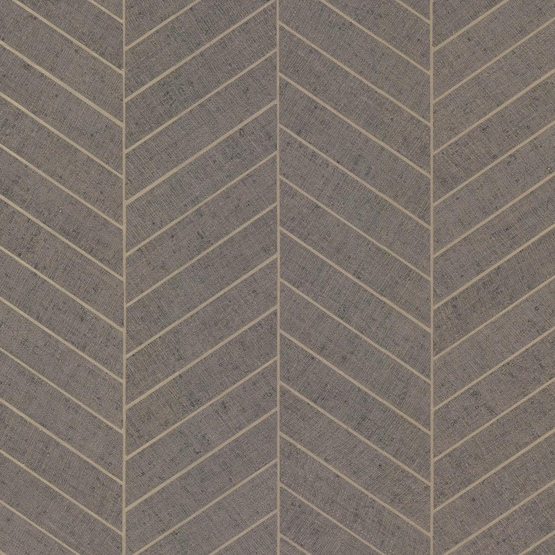 Wallpaper Atelier Herringbone Wallpaper Sample // Grey 8 x 10 