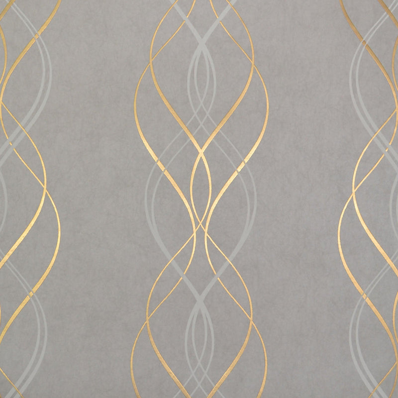 Wallpaper Aurora Wallpaper Sample // Grey & Gold 8 x 10 