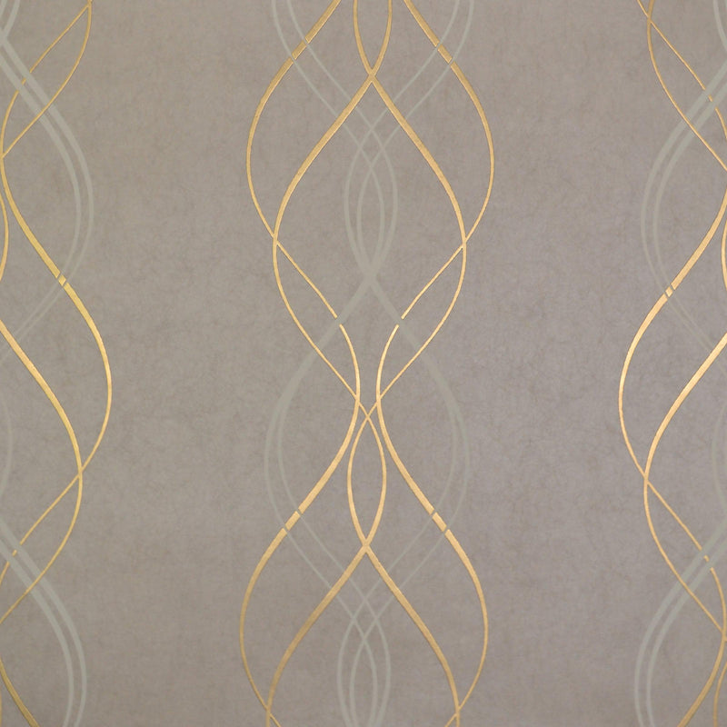 Wallpaper Aurora Wallpaper Sample // Khaki & Gold 8 x 10 