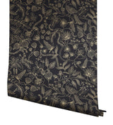 Wallpaper Aviary Peel & Stick Wallpaper // Black & Gold 