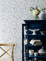 Wallpaper Aviary Peel & Stick Wallpaper // Blue & Cream 