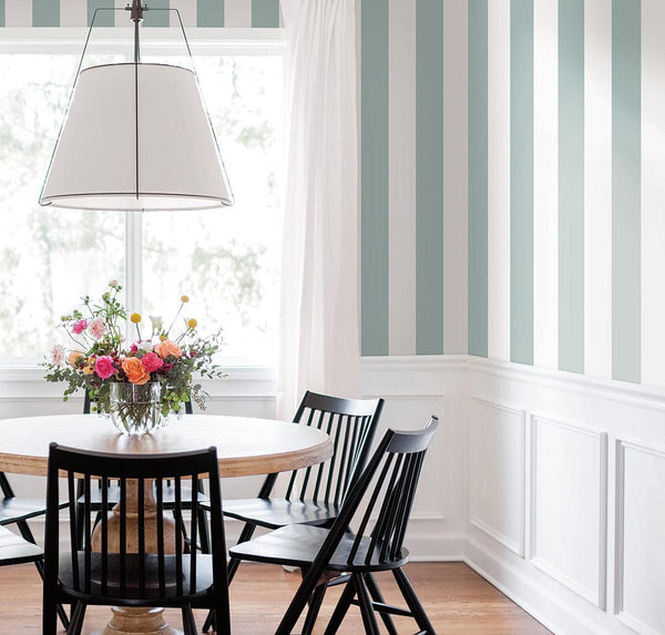 Wallpaper Awning Stripe Wallpaper // Light Grey 