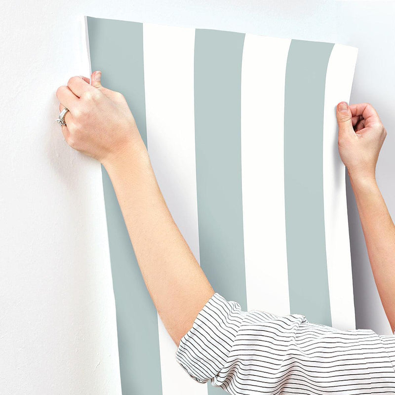 Wallpaper Awning Stripe Wallpaper // Light Grey 