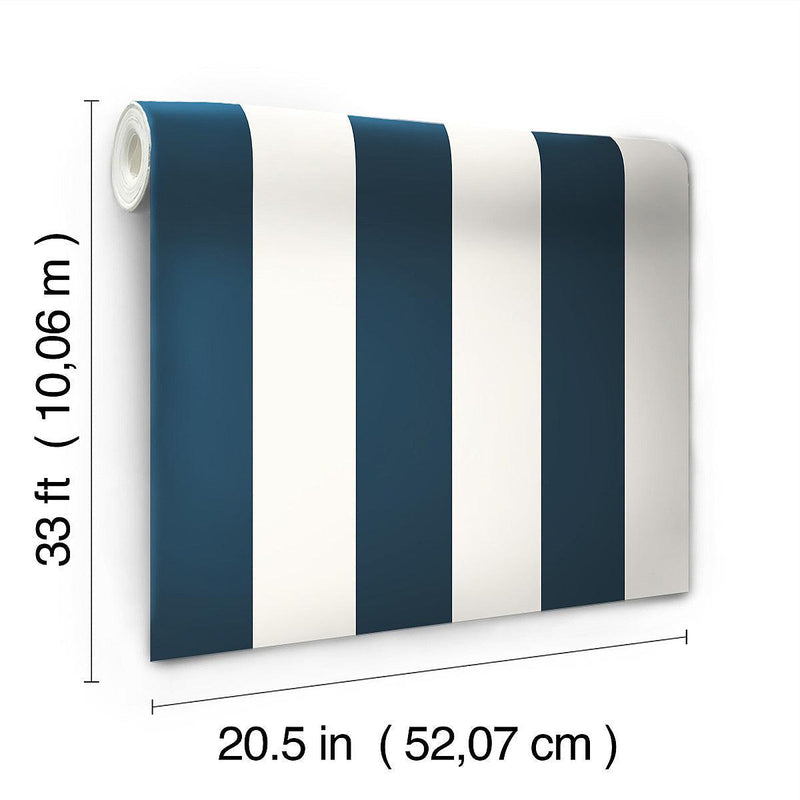 Wallpaper Awning Stripe Wallpaper // Navy 