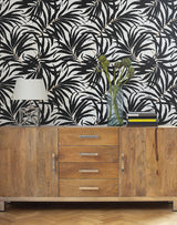 Wallpaper Bali Leaves Peel & Stick Wallpaper // Black 