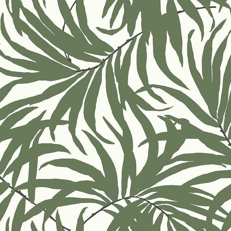 Wallpaper Bali Leaves Peel & Stick Wallpaper Sample // Green 8 x 10 