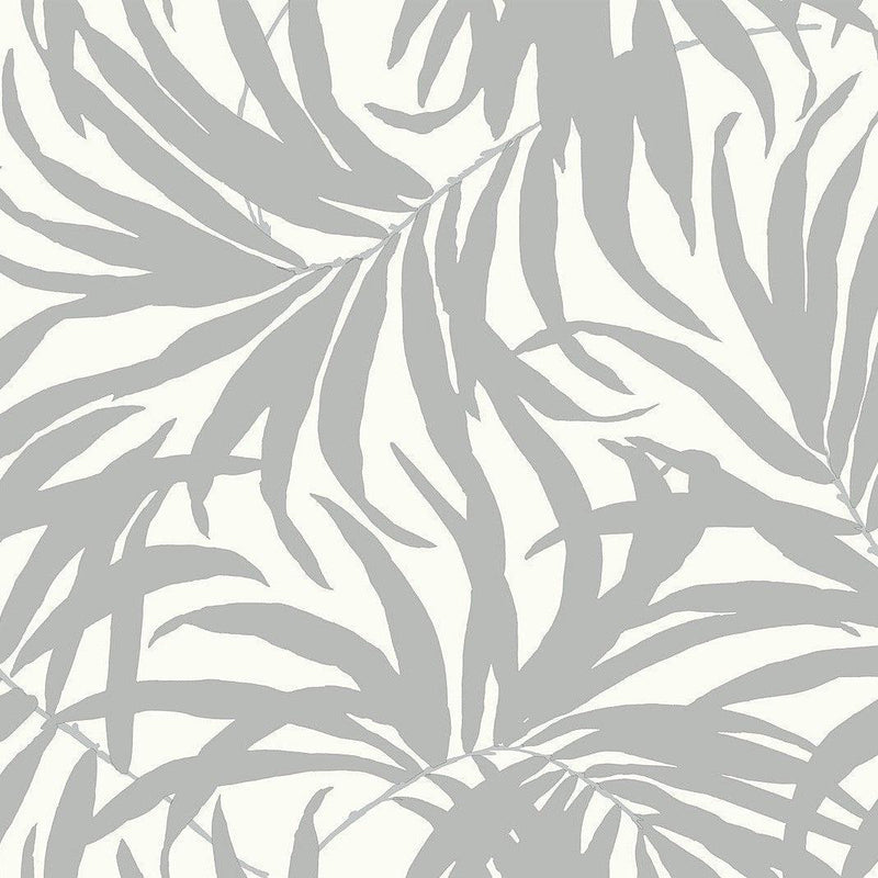 Wallpaper Bali Leaves Peel & Stick Wallpaper Sample // Metallic 8 x 10 