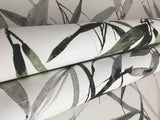 Wallpaper Bamboo Ink Wallpaper // Cream & Grey 