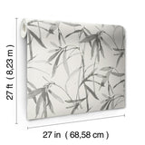 Wallpaper Bamboo Ink Wallpaper // Cream & Grey 