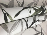 Wallpaper Bamboo Ink Wallpaper // Green & Black 