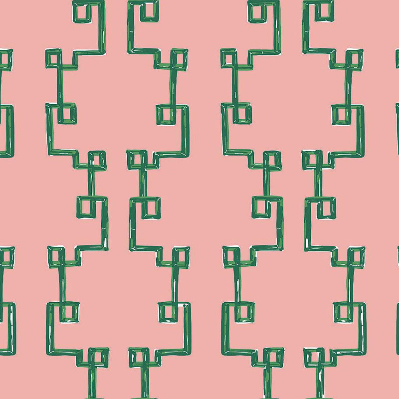 Wallpaper Bamboozled Peel & Stick Wallpaper Sample // Bahama Pink 8 x 10 