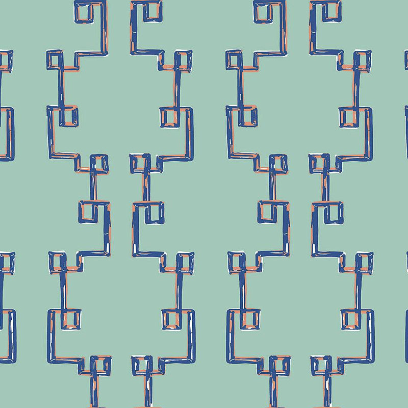 Wallpaper Bamboozled Peel & Stick Wallpaper Sample // Sky Blue 8 x 10 