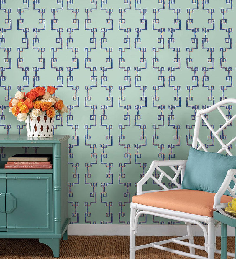 Wallpaper Bamboozled Peel & Stick Wallpaper // Sky Blue 