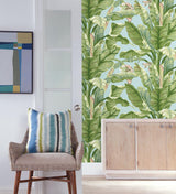 Wallpaper Banana Leaf Peel & Stick Wallpaper // Blue & Green 