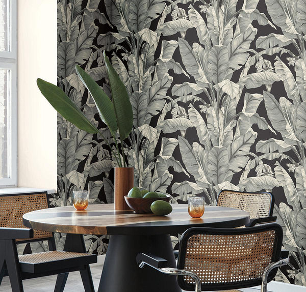 Wallpaper Banana Leaf Wallpaper // Black & White 