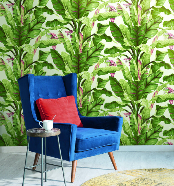 Wallpaper Banana Leaf Wallpaper // Magenta 