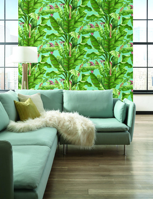 Wallpaper Banana Leaf Wallpaper // White 