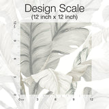 Wallpaper Banana Leaf Wallpaper // White & Cream 