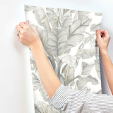 Wallpaper Banana Leaf Wallpaper // White & Cream 