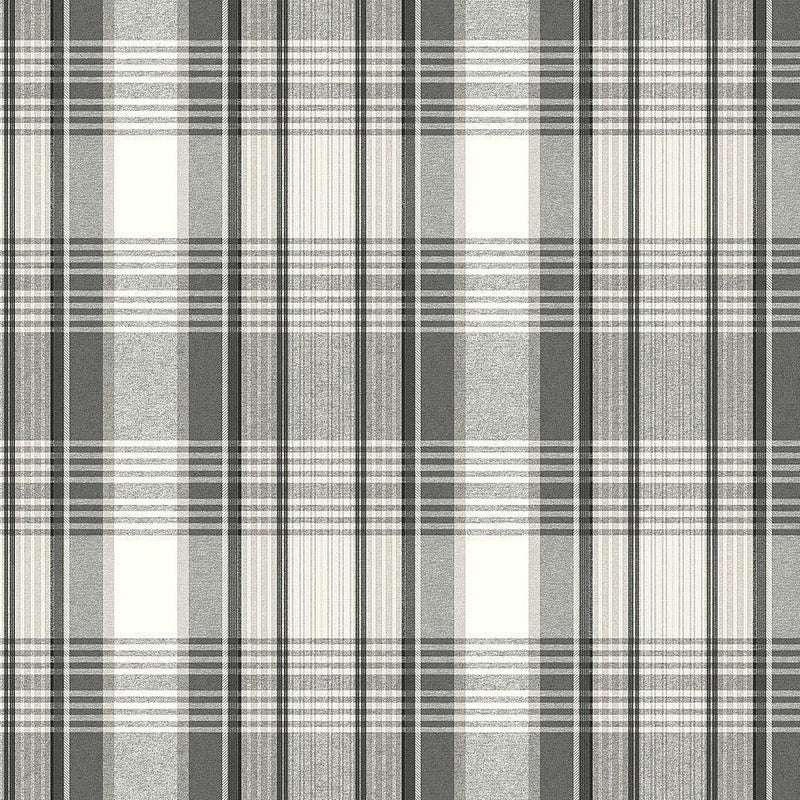 Wallpaper Bartola Plaid Wallpaper Sample // Black 8 x 10 