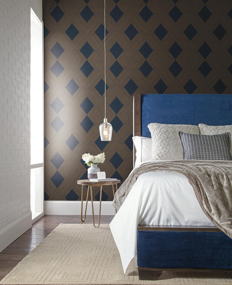 Wallpaper Beveled Edge Wallpaper // Navy 