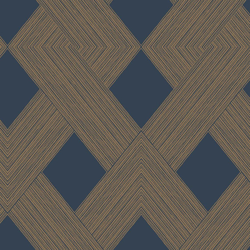 Wallpaper Beveled Edge Wallpaper Sample // Navy 8 x 10 