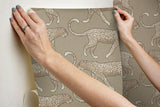 Wallpaper Big Cat Walk Peel & Stick Wallpaper // Brown 