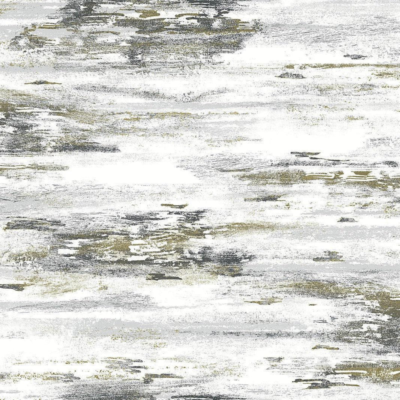 Wallpaper Birch Bark Texture Wallpaper // Black & Gold 