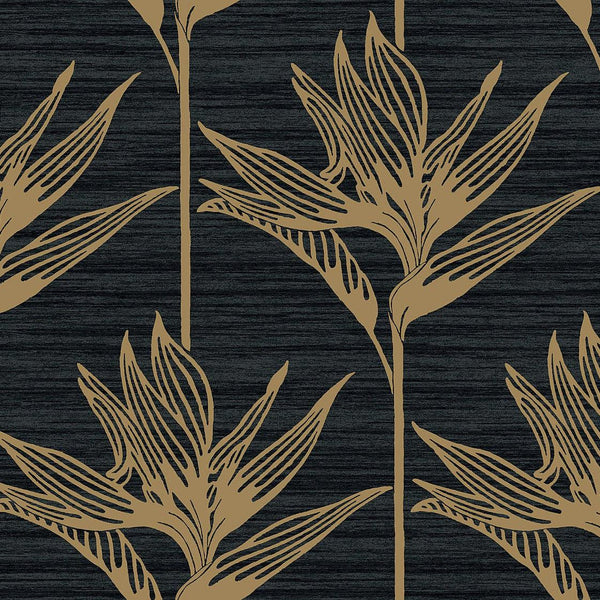 Wallpaper Bird of Paradise Wallpaper // Black & Gold 