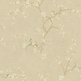 Wallpaper Birds with Blossoms Wallpaper // Metallic 