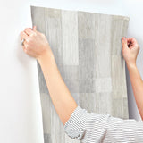 Wallpaper Bleached Pallet Board Wallpaper // White 