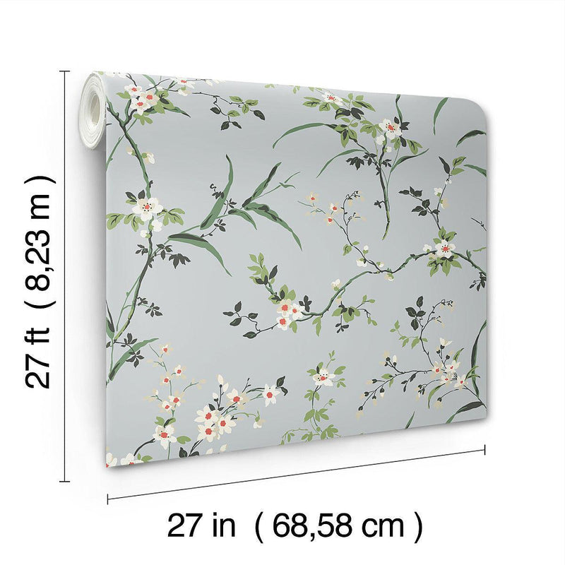 Wallpaper Blossom Branches Wallpaper // Light Grey 