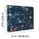 Wallpaper Blossom Branches Wallpaper // Navy 