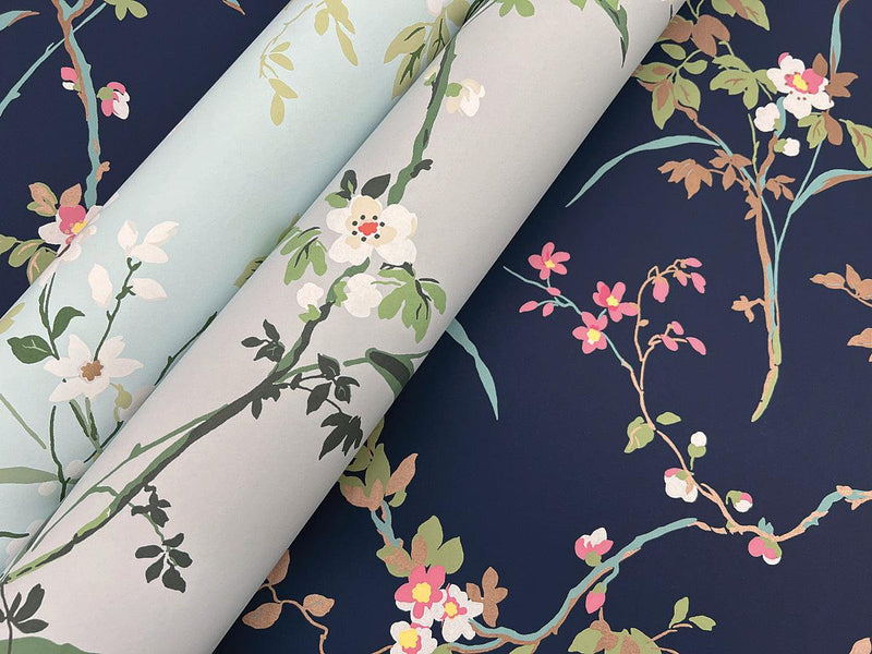 Wallpaper Blossom Branches Wallpaper // Navy 