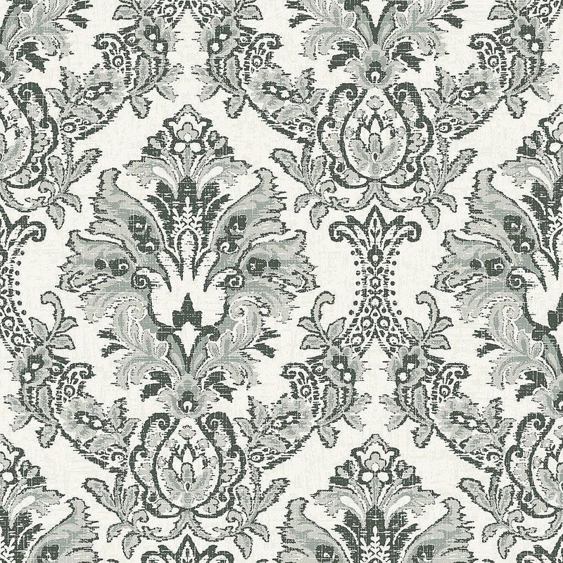 Wallpaper Bold Brocade Wallpaper Sample // Black 8 x 10 