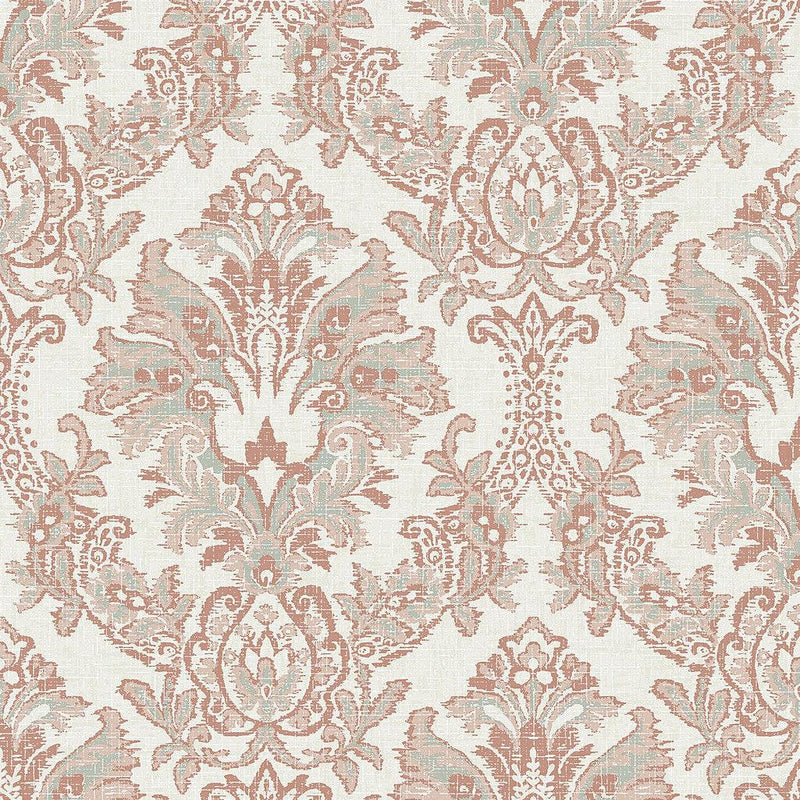 Wallpaper Bold Brocade Wallpaper Sample // Tan & Grey 8 x 10 